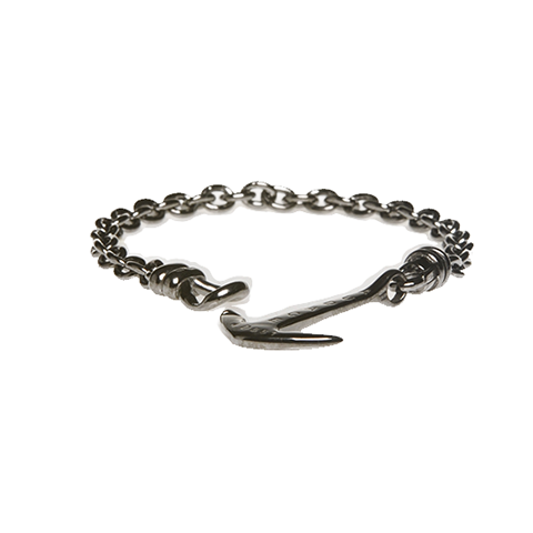 bracciale audace d551 argento rodio nero ancora
