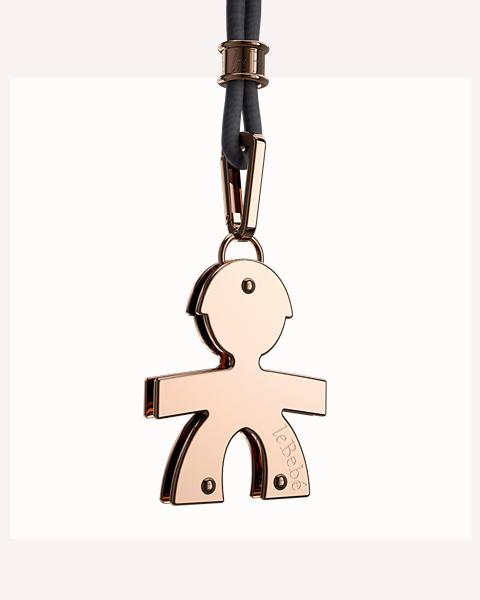 ciondolo le bebe i cuccioli maschietto oro rosa lbb 042