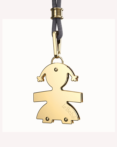 ciondolo le bebe i cuccioli femminuccia oro giallo lbb 007