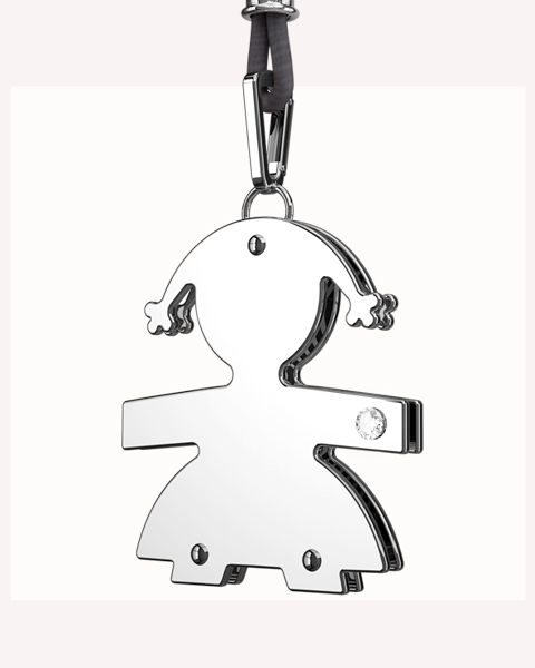 ciondolo le bebe femminuccia oro bianco con diamante lbb 010