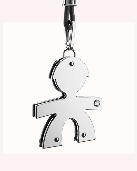 ciondolo le bebe maschietto oro bianco con diamante lbb 009