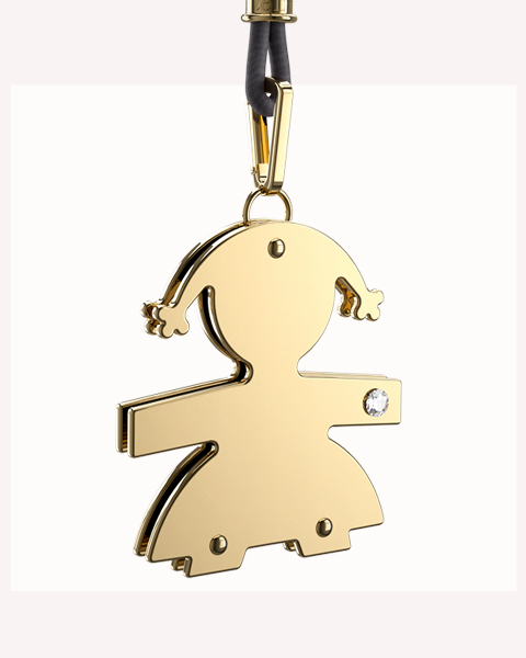 ciondolo le bebe femminuccia oro giallo con diamante lbb 014
