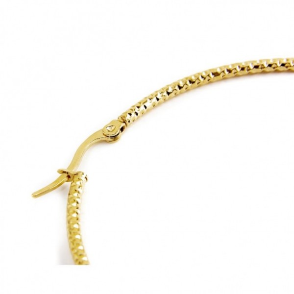 marlu mono orecchino cerchio pvd oro martellato diametro 4,2cm