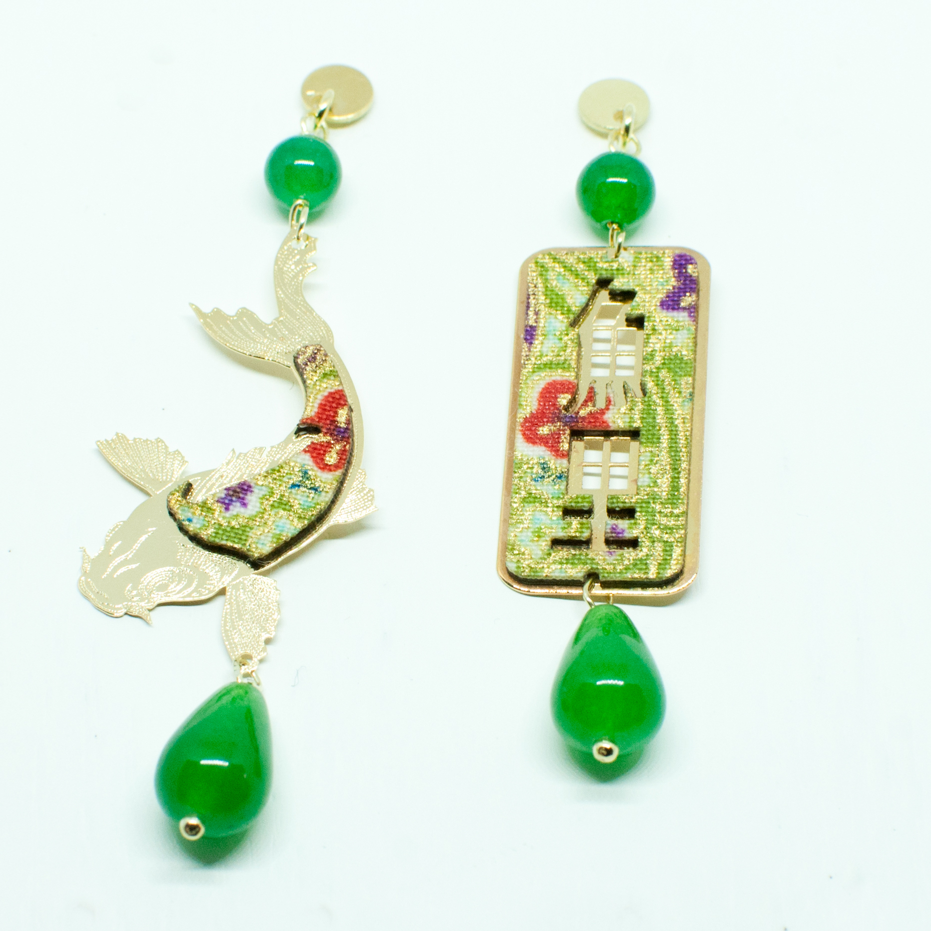 lebole gioielli orecchini carpa argento mini verde