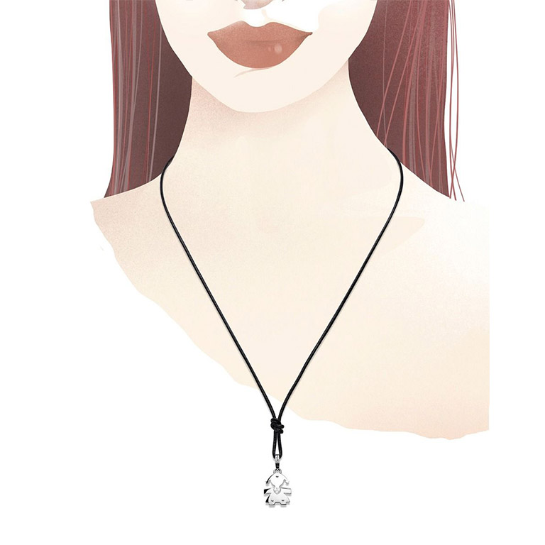 le bebe ciondolo i diamantini bimba in oro bianco con cuore in pave di diamanti