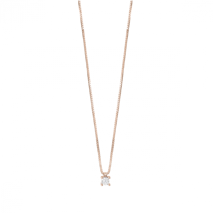 bliss collezione rugiada collana in oro bianco con diamante