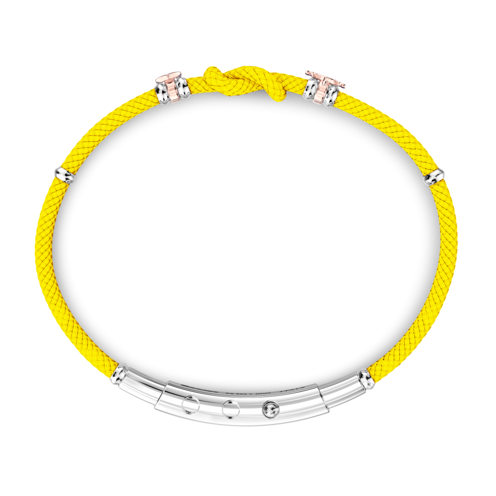 bracciale zancan in kevlar con nodo nautico giallo