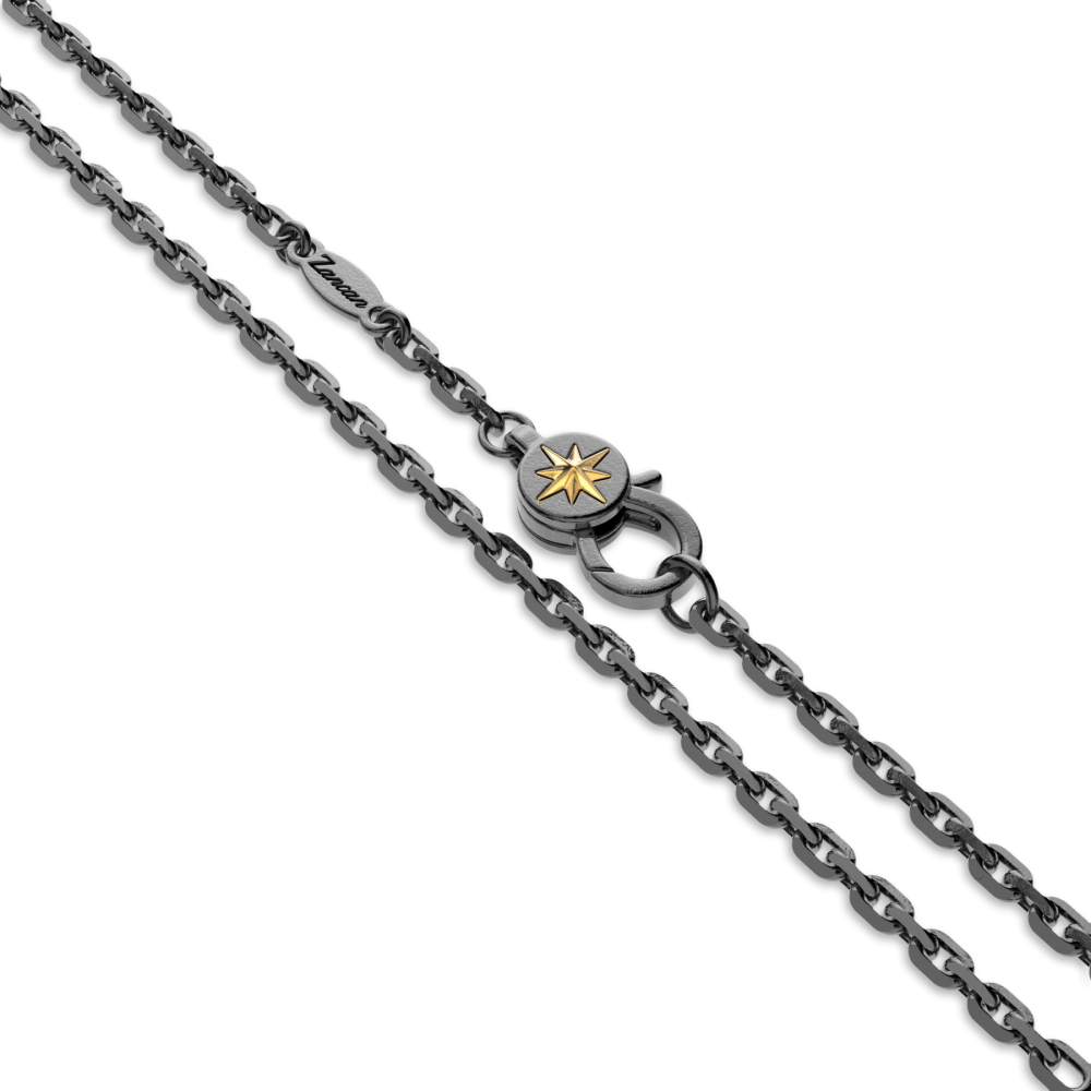 collana zancan in argento brunito con timone
