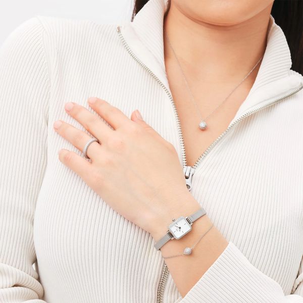 daniel wellington - quadro mini lumine bezel silver