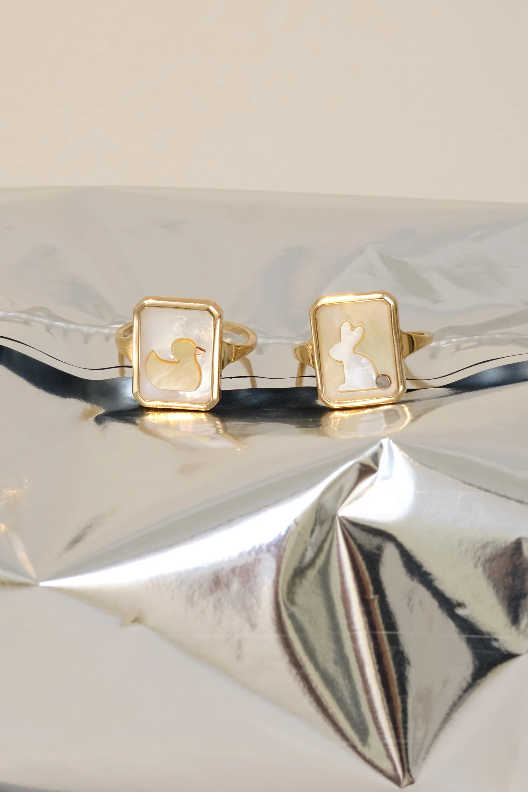 anello cameo madreperla patito