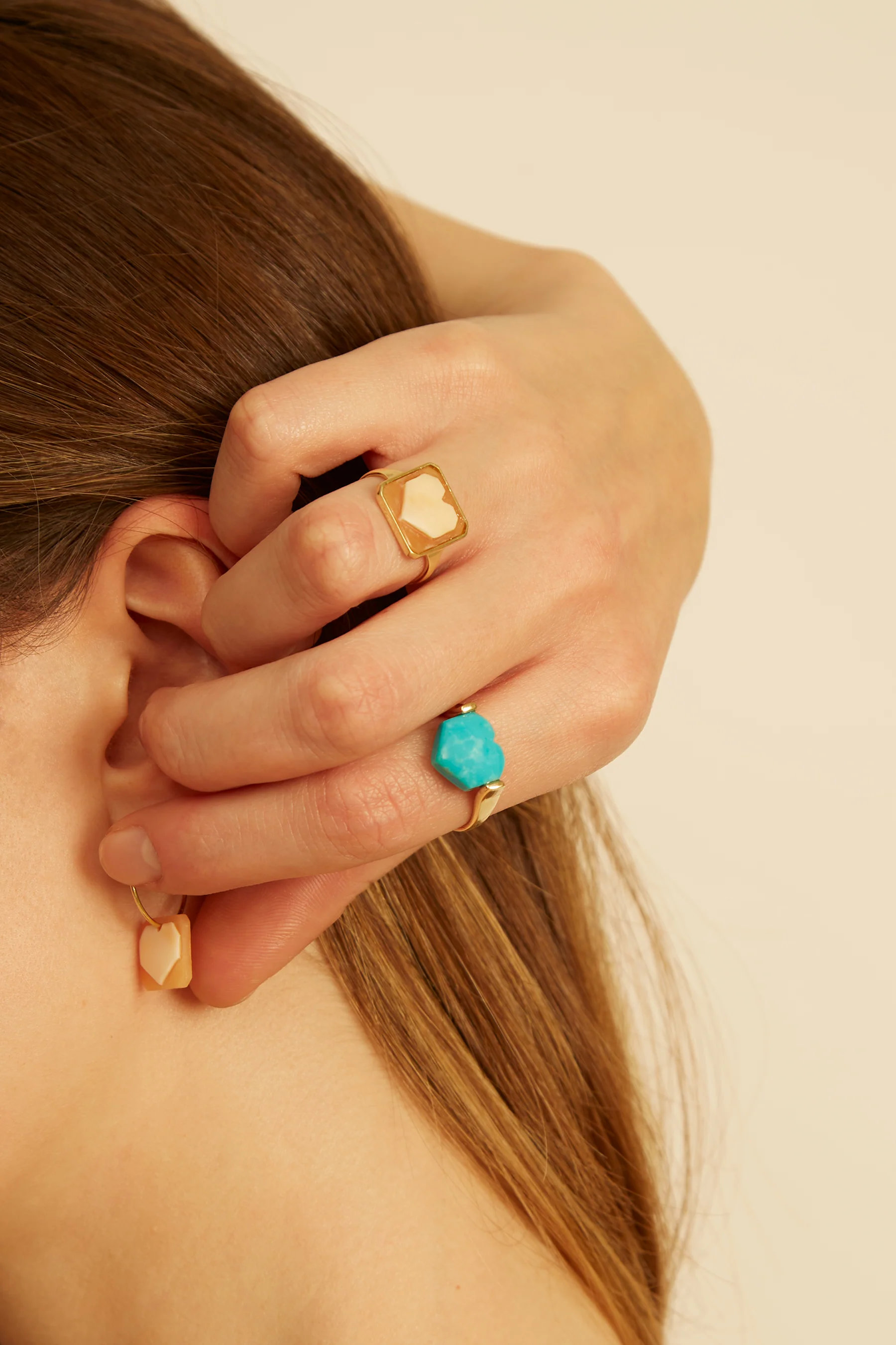 corazon turchese anello