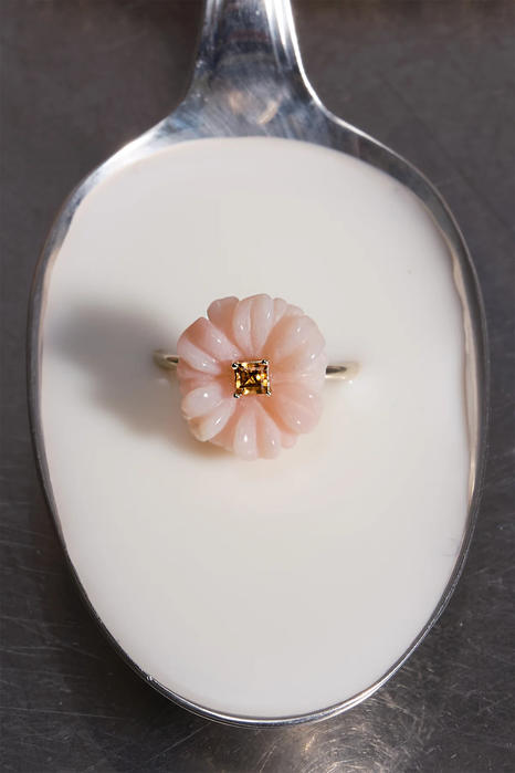 blossom opale rosa anello