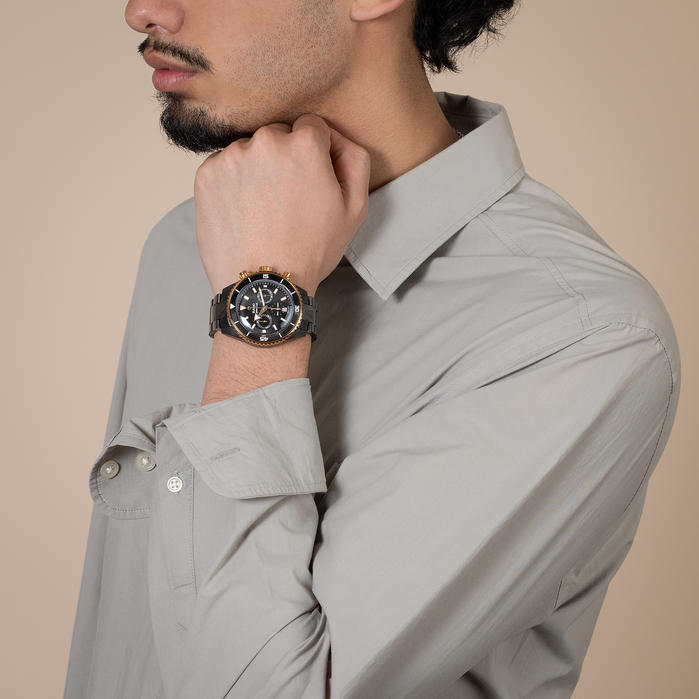 captain cook high-tech ceramic automatic chronograph