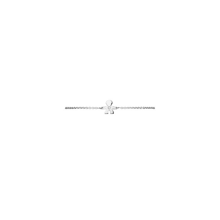 le bebe - bracciale i preziosi con sagoma bimbo in oro bianco e diamante