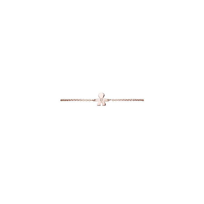 le bebe - bracciale i preziosi con sagoma bimbo in oro rosa e diamante