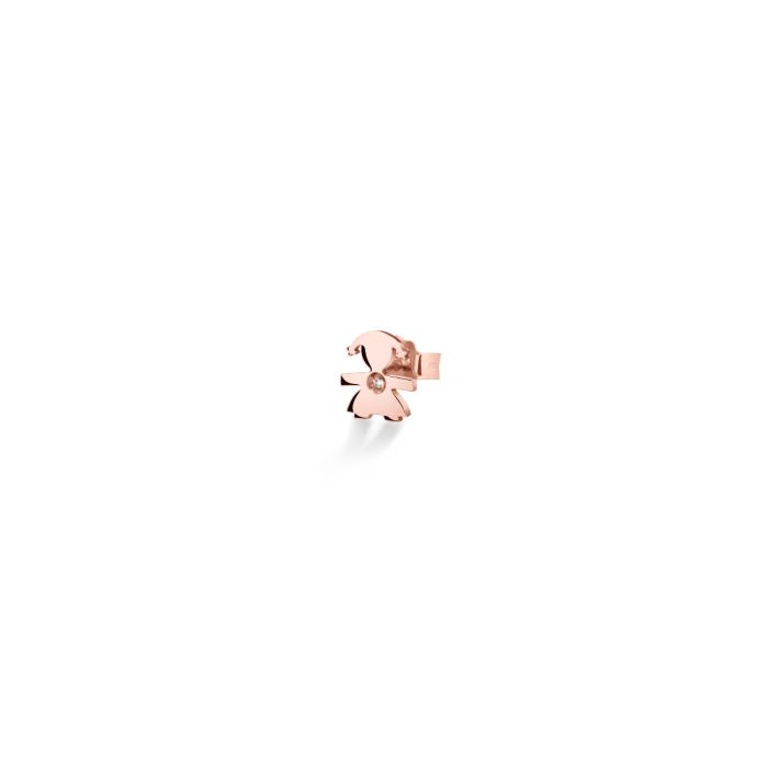 le bebe - orecchino i preziosi con sagoma bimba in oro rosa e diamante