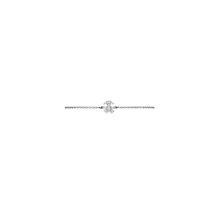 le bebe - bracciale i preziosi con sagoma bimba in oro bianco e diamanti