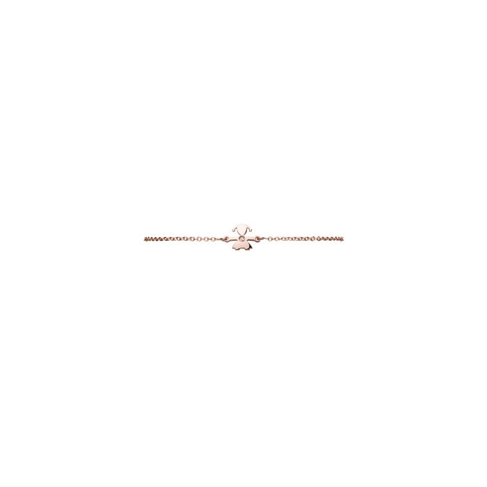 le bebe - bracciale i preziosi con sagoma bimba in oro rosa e diamante