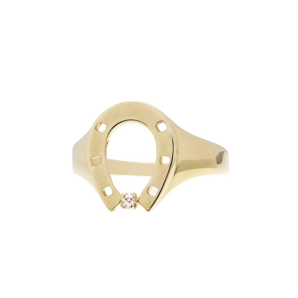horseshoe brillante anello