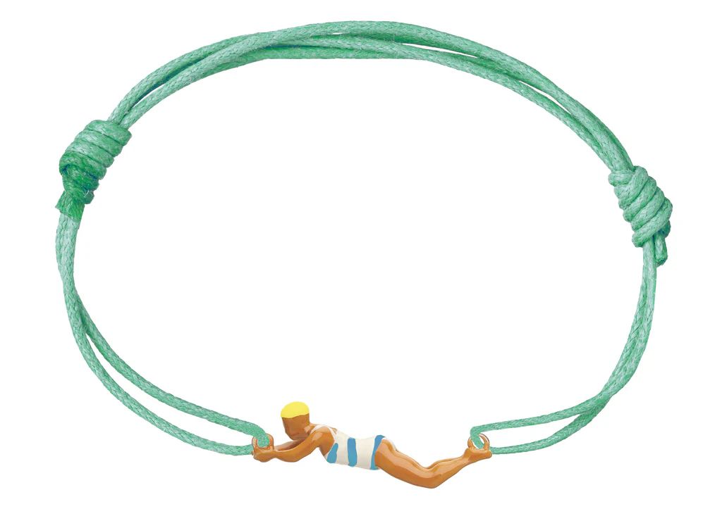 nadadora rayada azzurro bracciale corda