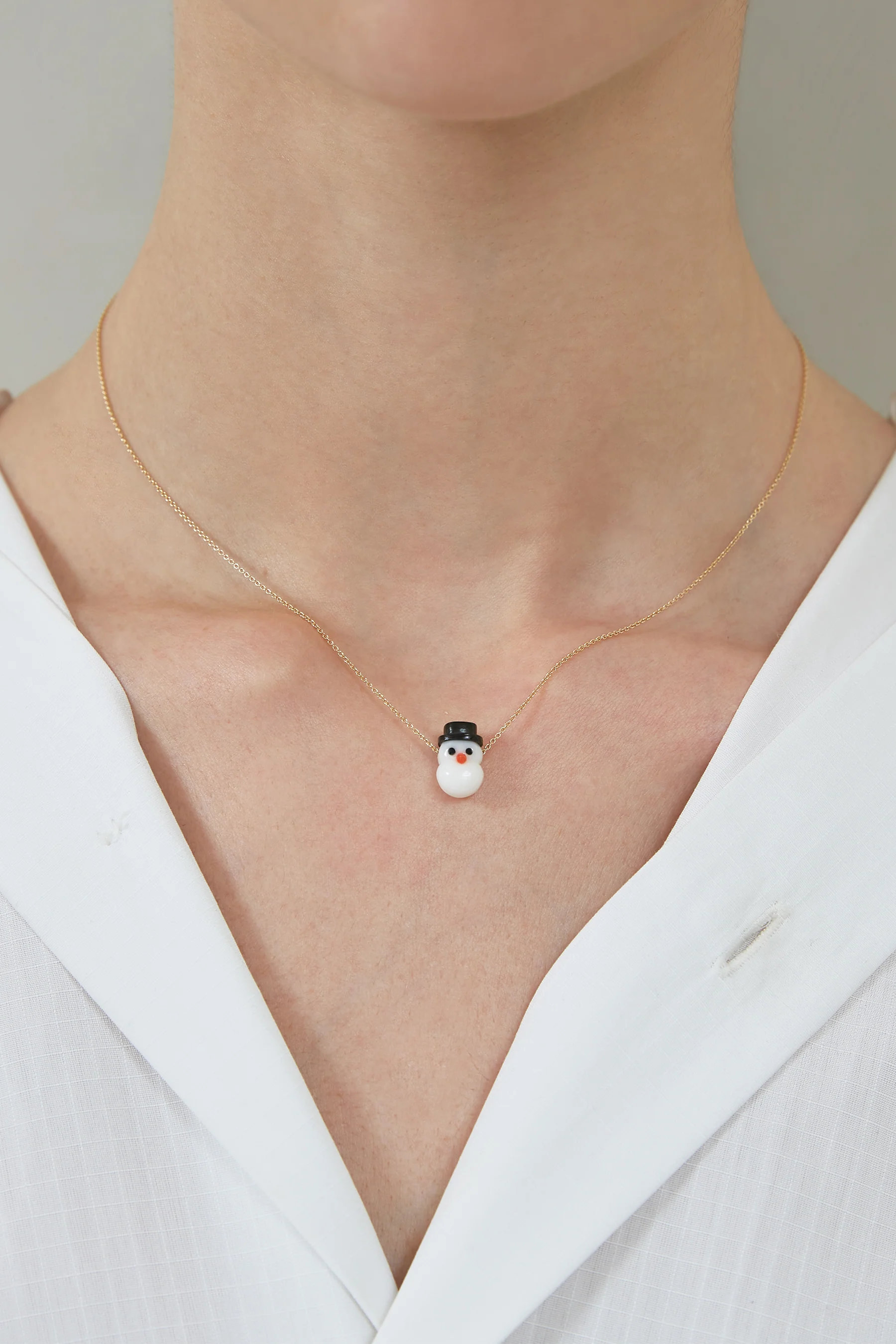snowman corallo bianco collana