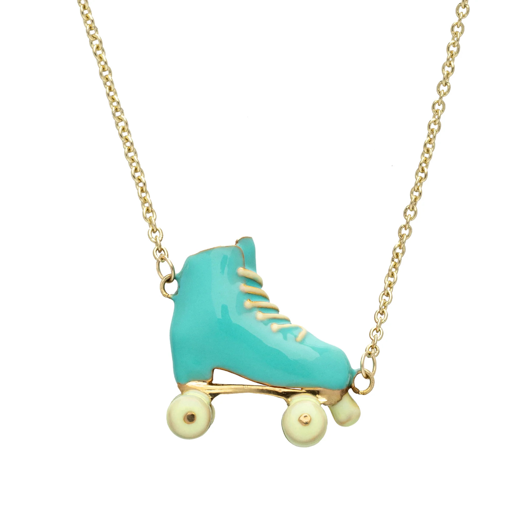 roller smalto azzurro e giallo collana